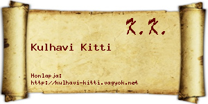 Kulhavi Kitti névjegykártya