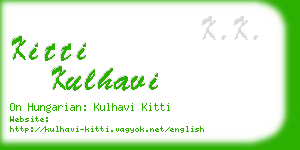 kitti kulhavi business card